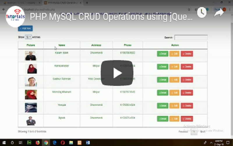 Crud Operation Using Php Fahmidasclassroom
