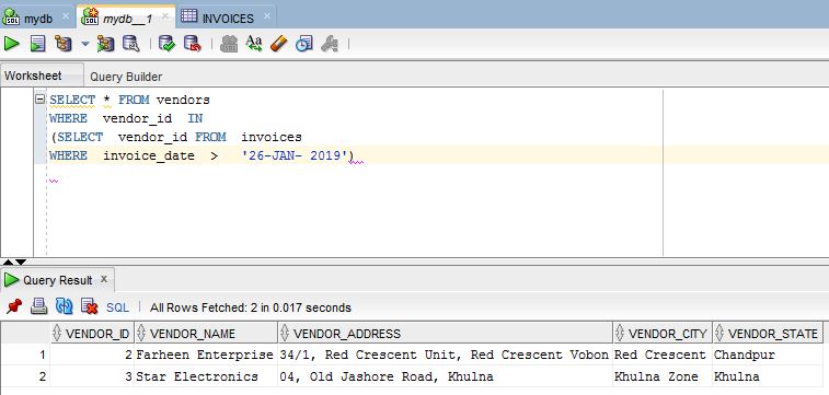 Create tables and use SELECT query using SQL Developer