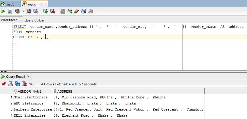 Create tables and use SELECT query using SQL Developer