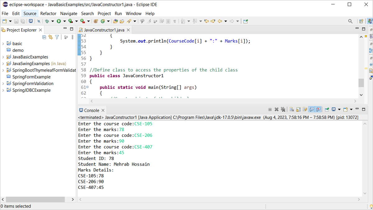 Java Inheritance Examples Fahmidasclassroom